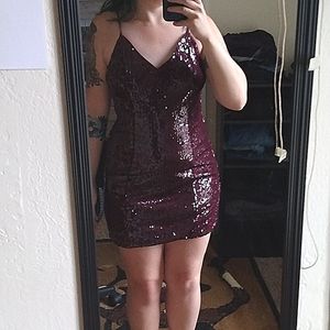 Maroon sequin dress